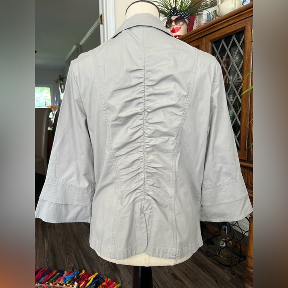 G.I.L.I Women's Gray Lightweight Front Tie Jacket Large - Picture 5 of 9